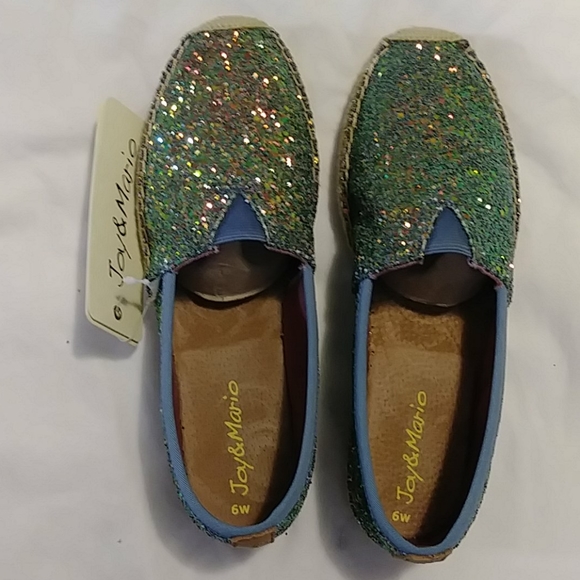 Glitter Slip On Espadrille Shoes - Picture 10 of 10